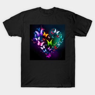 Heart of Colorful Butterflies T-Shirt